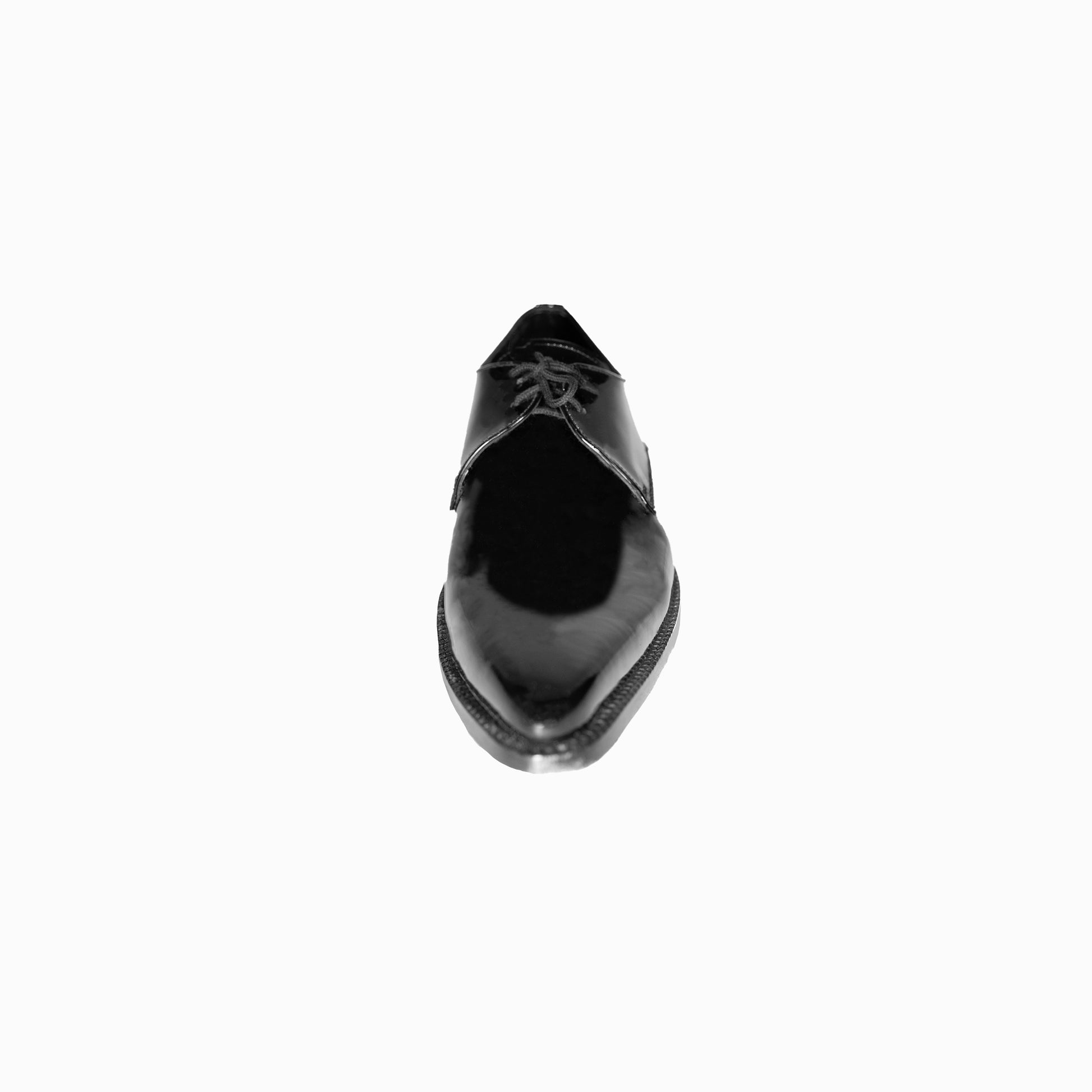 HALLOWS POINTED TOE OXFORD SHOE IN PATENT LEATHER WITH CUBAN HEEL PS front PROFILE